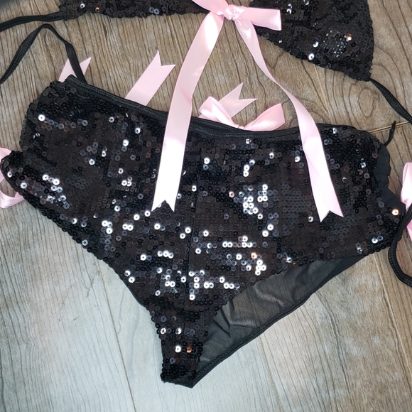 NWT sparkly two piece lingerie set - Picture 3 of 5